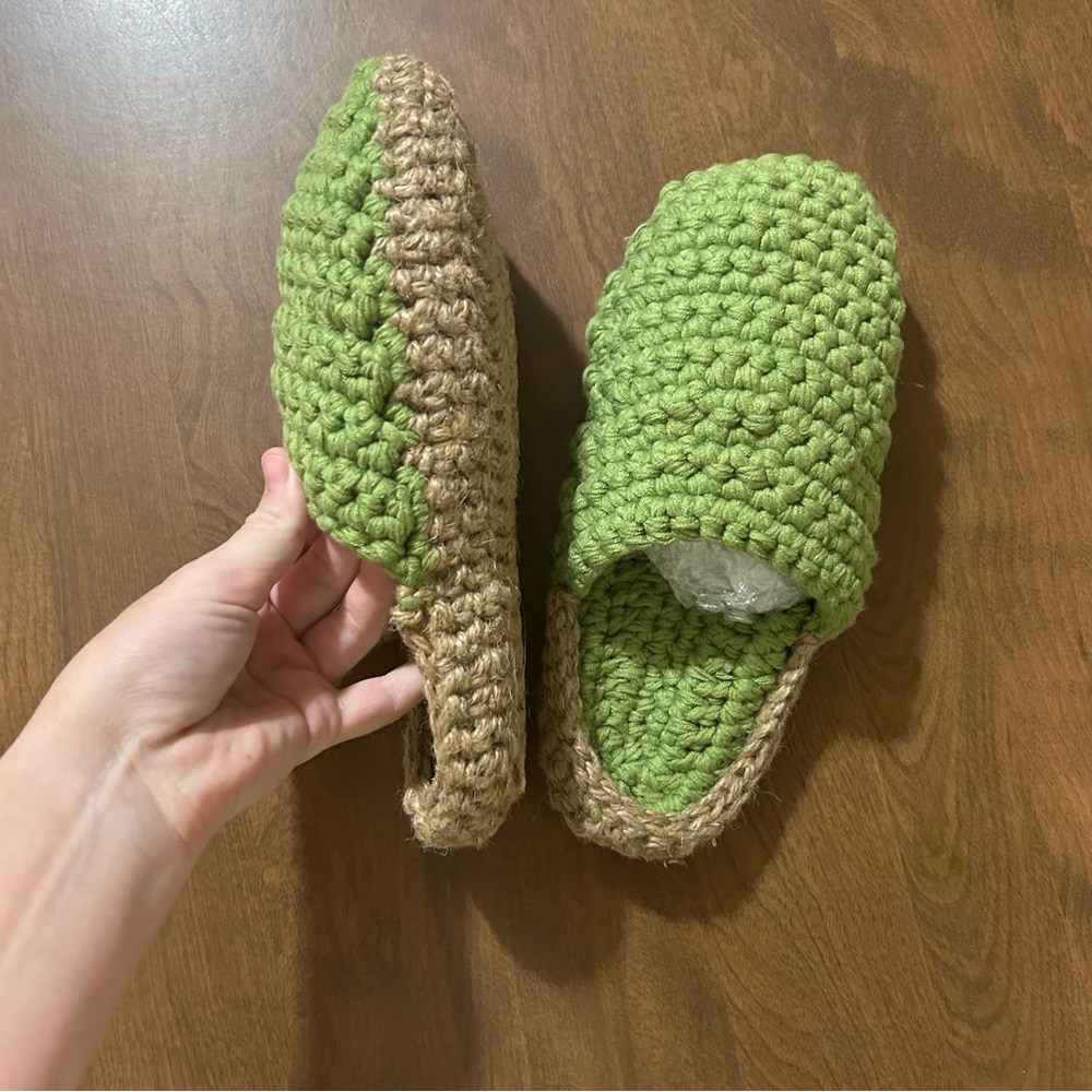Crochet slippers with jute soles 8/9